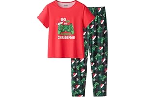 UNICABBIT21 Pajamas for Boys Cute Black Gamer Short Sleeve and Pants Sleepwear 2-pieces Big Kids Summer PJS Size 6-16