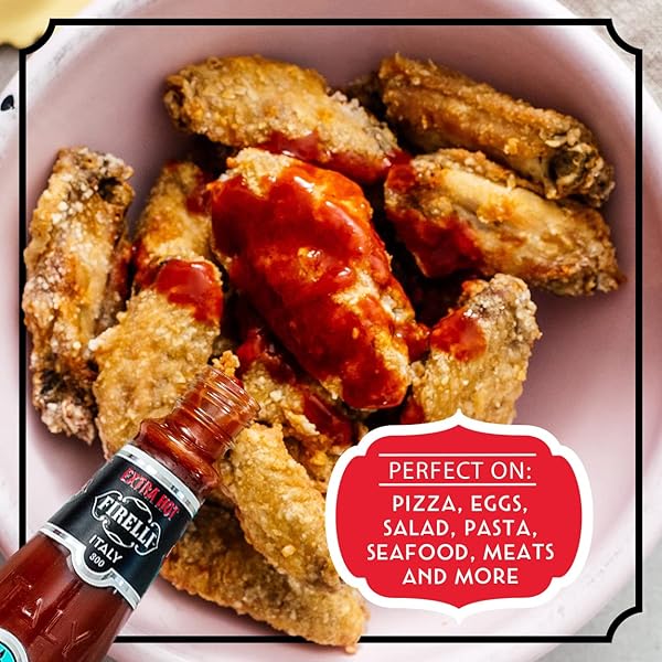 FIRELLI EXTRA HOT ITALIAN HOT SAUCE | 5OZ BOTTLE (PACK OF 1) | PERFECT ADDED KICK FOR WINGS OR PIZZA | HOTTEST ITALIAN HOT SAUCE, GLUTEN FREE, KETO, MADE IN ITALY WITH CALABRIAN CHILI PEPPERS