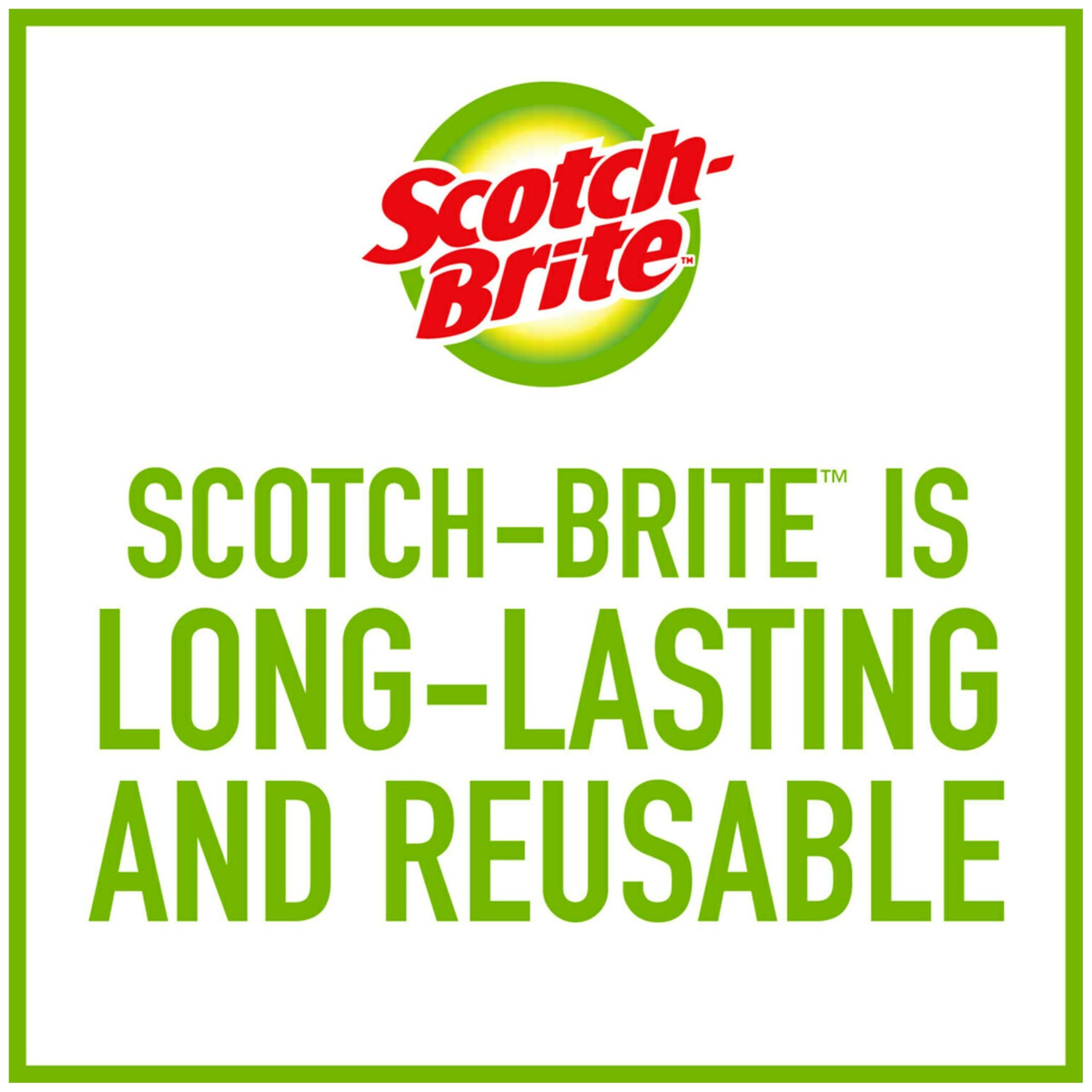 Scotch-Brite Glass and Water Bottle Brush, Long-Lasting, Safe on Glassware, Shaker Bottles, Food Processors, & More, Non-slip handle, Durable, Reusable, Clean in Top Rack of Your Dishwasher