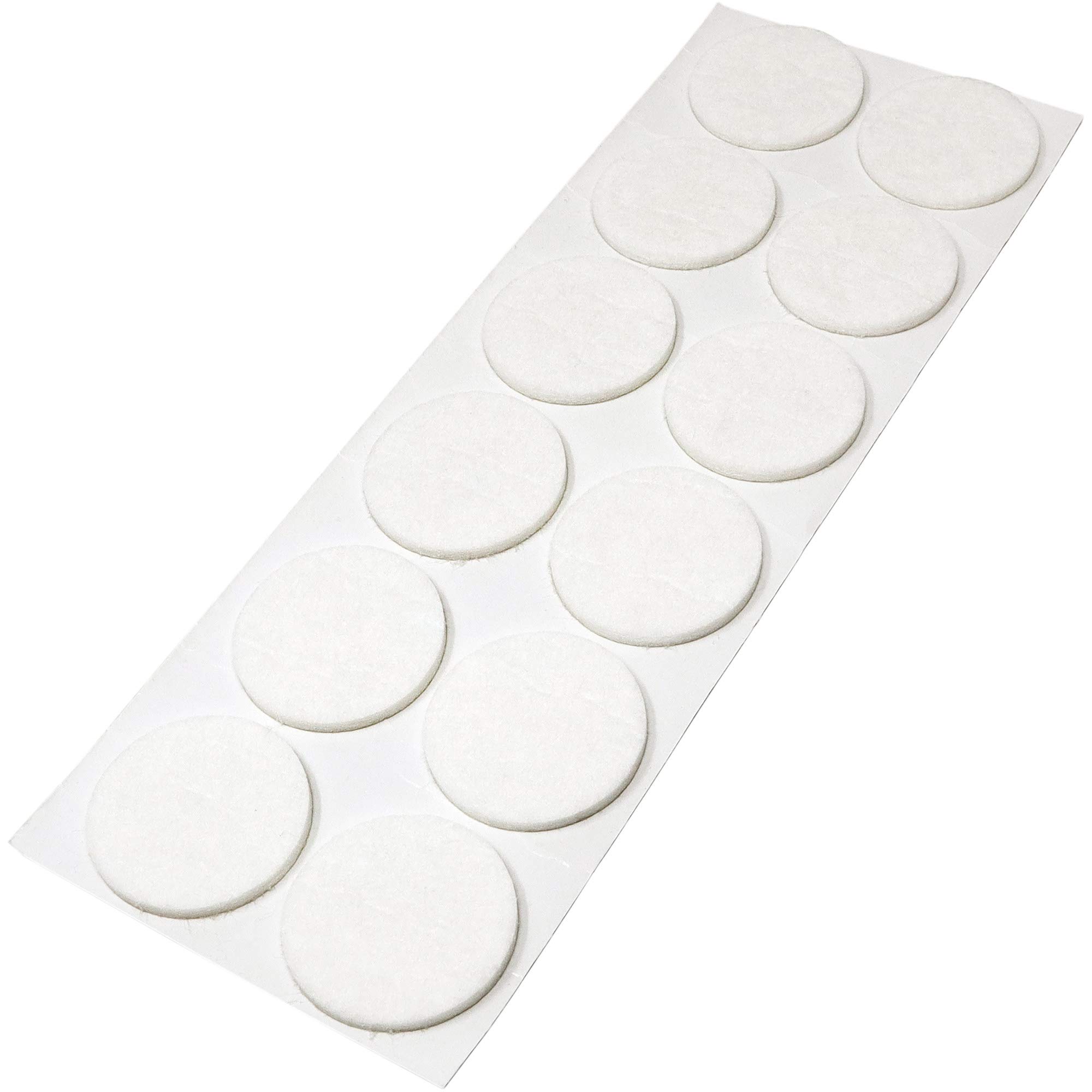 Adsamm® / 12 x self-adhesive felt pads/White/ø 1.57'' (ø 40 mm) / round / 0.138'' / 3.5 mm thick stick-on furniture felt glides/Furniture & Chair Glides