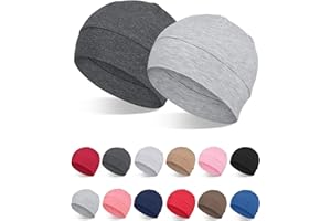 FocusCare 2Pcs/4Pcs 100% Bamboo Viscose Beanies for Men Women Helmet Liner Lightweight Sleeping Cap for Chemo Hair Loss