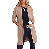 ANRABESS Cardigan Sweater for Women Casual 2025 Fall Fashion Coat Long Sleeve Open Front Knit Coatigan Outwear