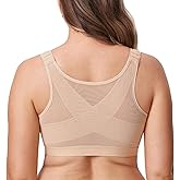 DELIMIRA Women's Front Closure Posture Wireless Back Support Full Coverage Bra
