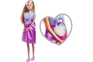 Simba Steffi Love Welcome Baby 29 cm - Pregnant Steffi with Child, 12-Piece Accessory Set for Role Play, Fashion Doll with Ba