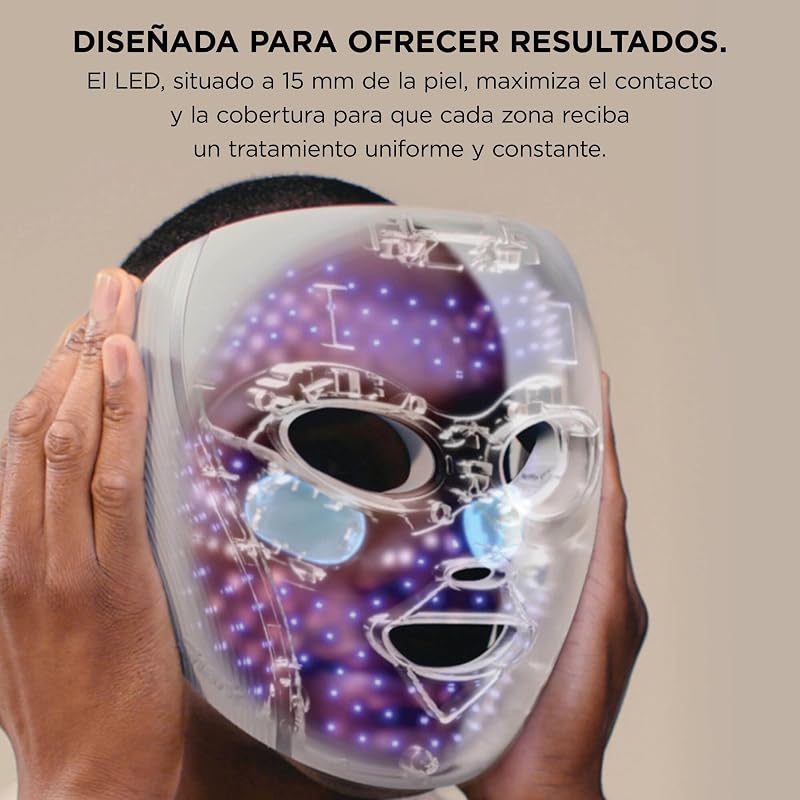 CryoGlow, Máscara Facial LED Vermelha e Azul, Cor Azul