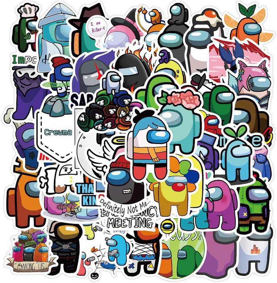 Laptop Notebook Hot Game Waterproof Stickers For Luggage Motorcycle Gifts For Kids Skateboard 50pcs Among Us