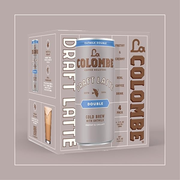 LA COLOMBE DOUBLE DRAFT LATTE WITH OATMILK – 9 FL. OZ. 4 PACK – 100% ARABICA BRAZILIAN COLD BREW COFFEE WITH NITROUS-INFUSED OATMILK, DAIRY-FREE VEGAN LATTE, 120MG NATURAL CAFFEINE