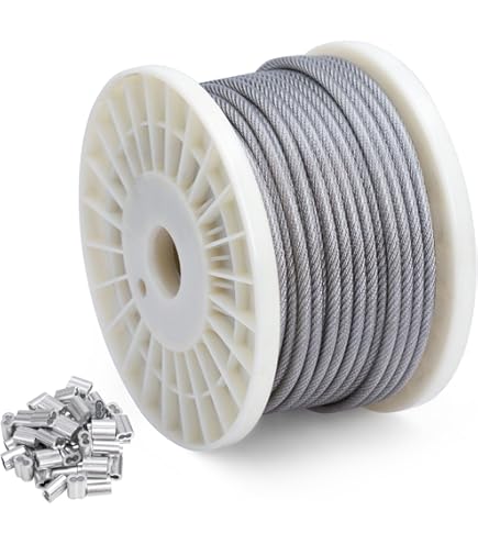 TOYELIU 304 Stainless Steel Nylon Coated Wire Rope, 1/16-3/32 Inch, Outdoor Light Guide Wire (400ft - View #2