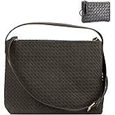 Suede Hobo Bag for Women Hand-Woven Bag Made of Suede Fabric Casual Tote Bag (Dark Brown)