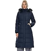Orolay Women's Quilted Down Jacket Winter Long Coat Hooded Stand Collar Parka