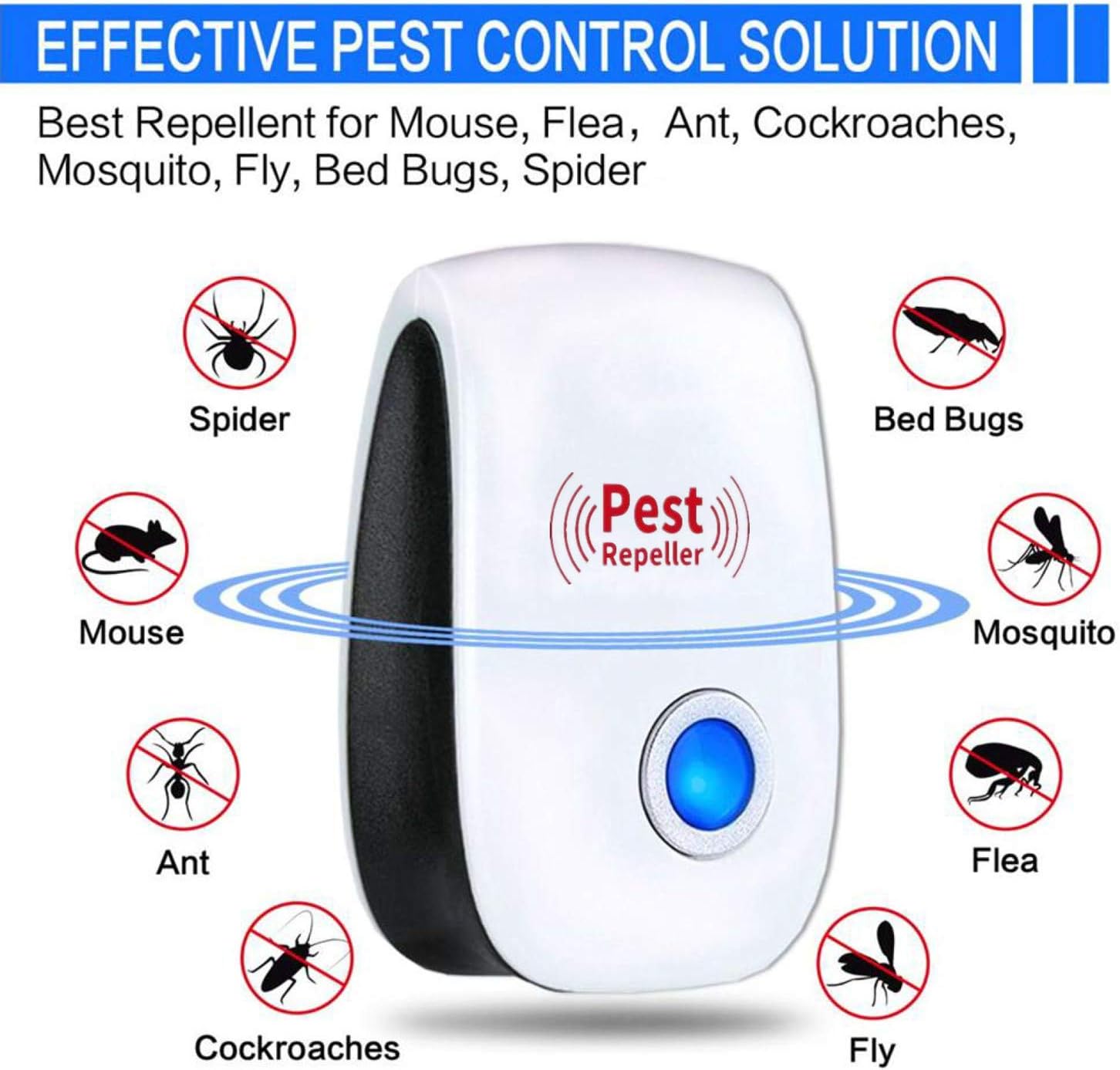 Merratric Ultrasonic Pest Repeller 6 Pack Electronic Ultrasonic Pest Repellent Indoor Plug in Pest Control Ultrasonic Repellent for Mice Cockroach Spider Ant Mosquito Bug Insect : Garden & Outdoor