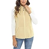 Argstar Women's Fleece Vest, Sleeveless, 6 Pockets, Lightweight, Casual, for Daily Life and Outdoor Activities