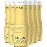 ATTITUDE Clarifying Hair Shampoo, EWG Verified, Restores Shine, Naturally Derived Ingredients, Vegan and Plant Based, Lemon Leaves and White Tea, 16 Fl Oz (Pack of 6)