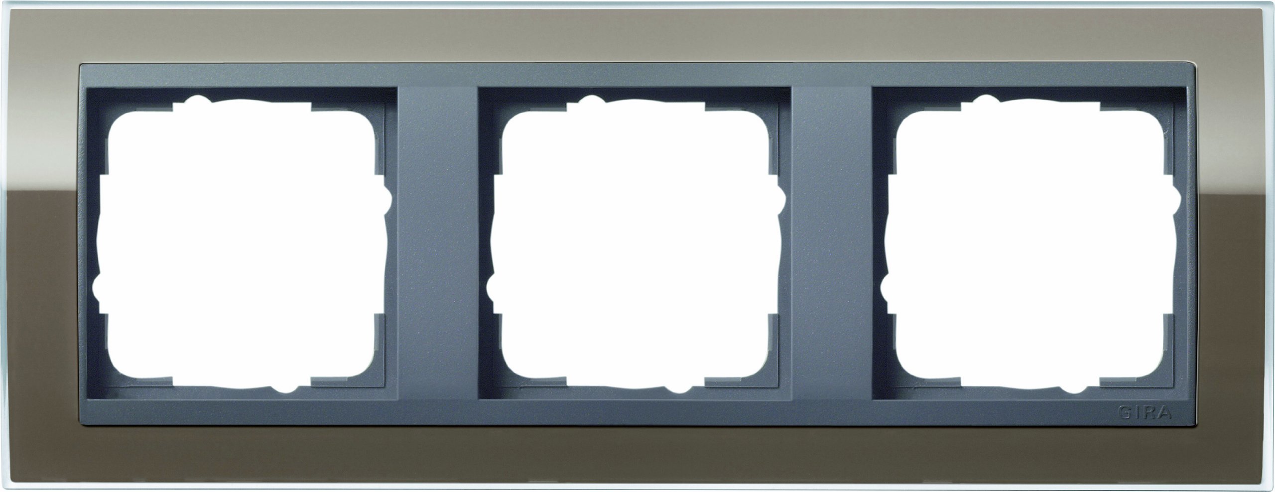 GIRA 0213768 Covering Frame 3-Hole for Anthracite Gira Event Opaque, Brown