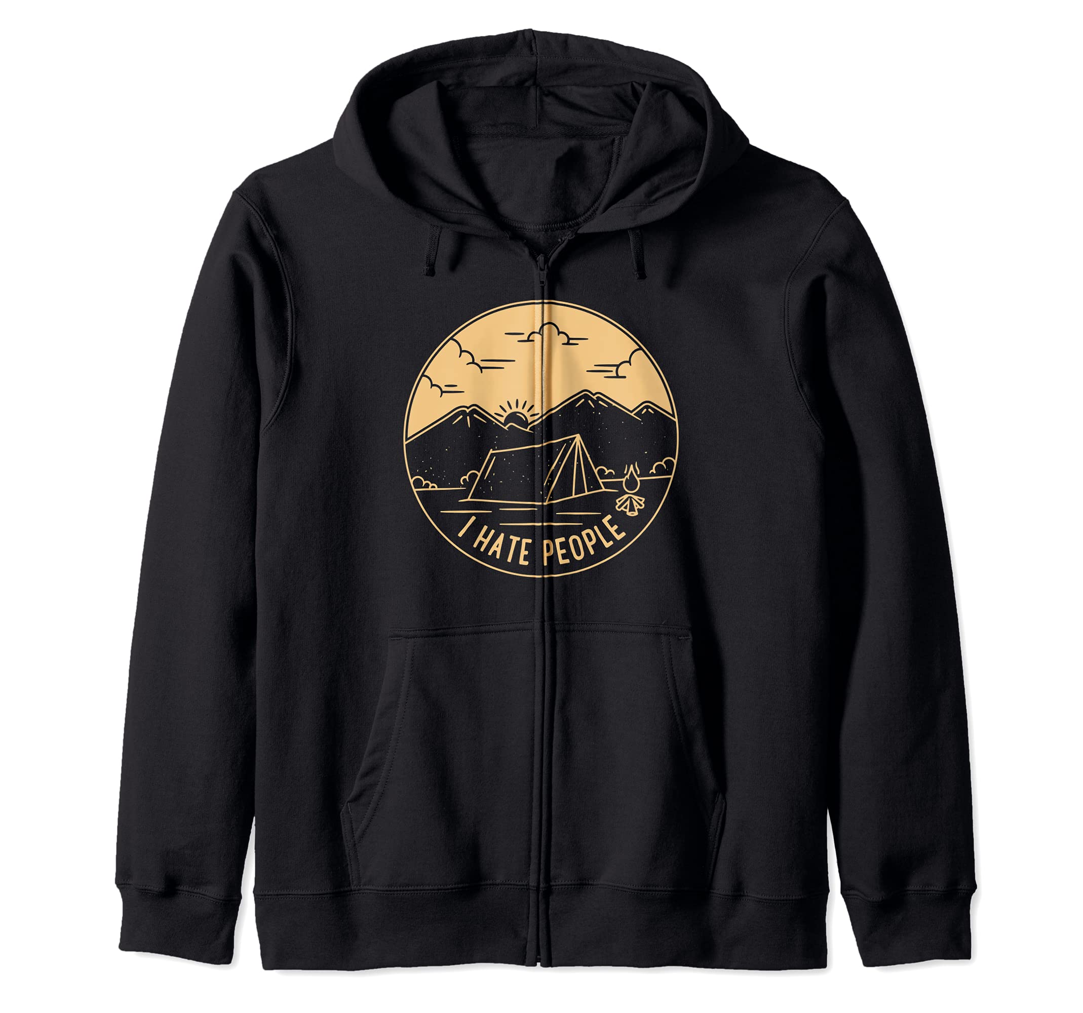 I Hate People Camping, Hiking & Outdoors Zip Hoodie