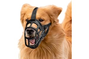 OKKIC Dog Muzzle, Basket Muzzle Anti Biting Chewing, Sturdy Lightweight Muzzle Allows Panting Drinking, Cage Muzzle for Small Medium Large Dogs, Suitable for Grooming Trimming Training (Size 4)