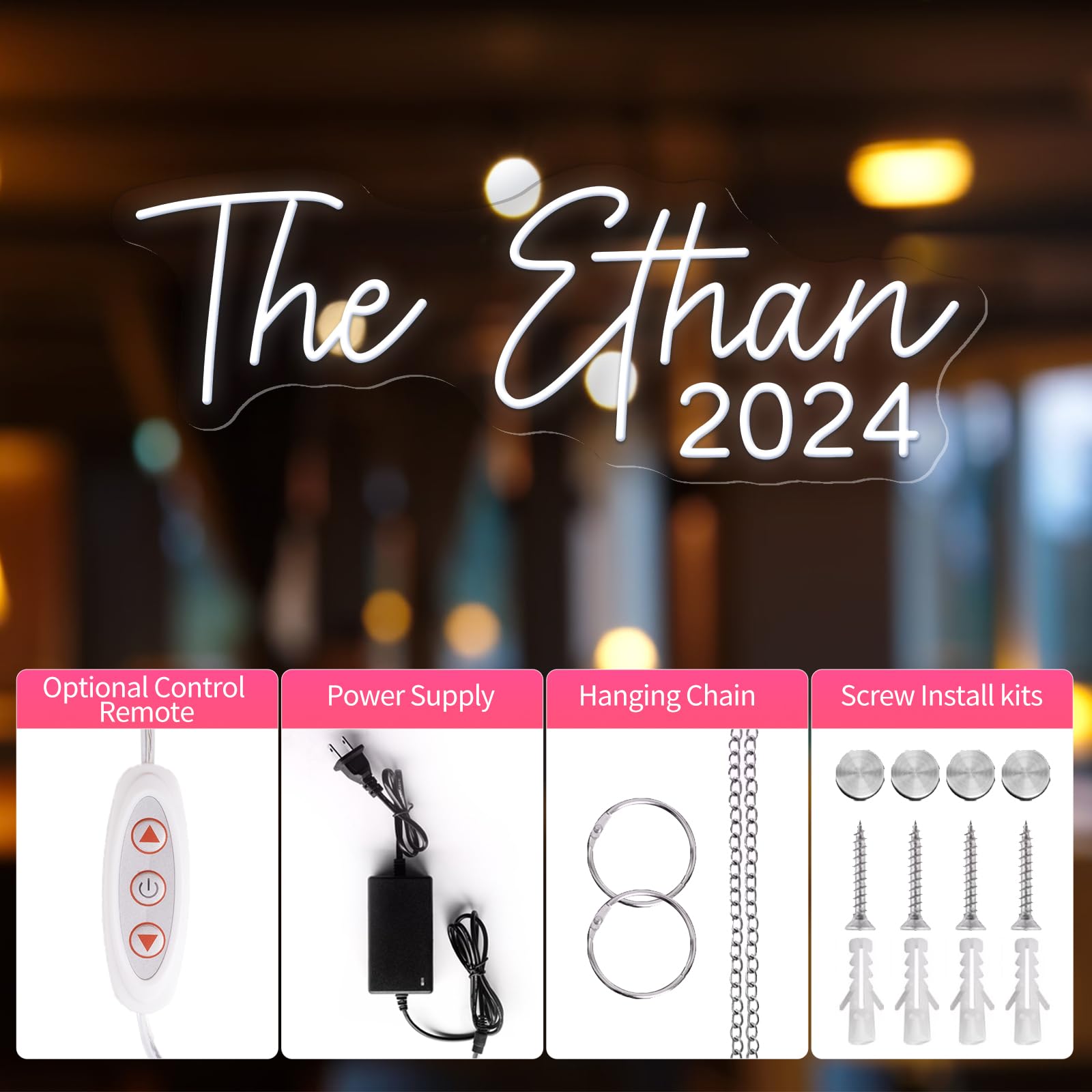 Custom Neon Signs - Neon Sign Customizable for Wall Decor, Personalized LED Neon Light Sign for Home Decor,Bedroom, Wedding, Birthday, Party, Bar, Gift, or Business