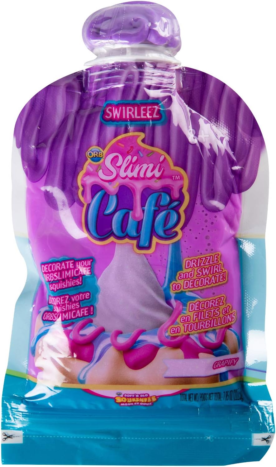 Orb 35777 Slimi Cafe Compound Swirleez Grapify, Accessory Pack with Purple Slimy for Twisting Cream Strips for Crushed Pastries, Toy for Children from 8 Years Old Purple