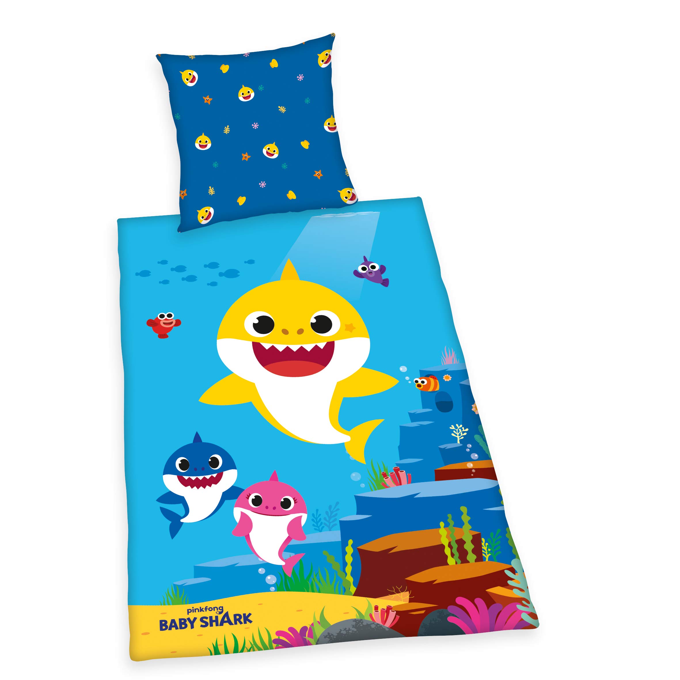 Herding Bedding Set, Cotton, Blue, 80 x 80 cm, 135 x 200 cm