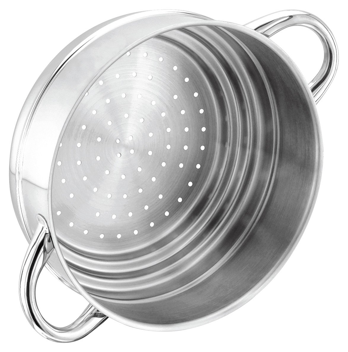 Stellar Classic Steamer Insert Stainless Steel Stepped Open Steamer with Twin Handles - Fits any 16cm, 18cm or 20cm Pans