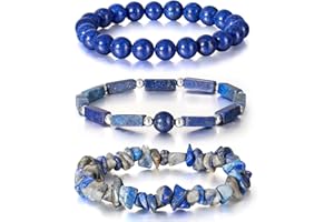 IVY TAILI 3Pcs Natural Stone Bracelets for Women 8mm Crystal Beaded Bracelets Handmade Stretch Bracelet Healing Crystal Jewelry for Women