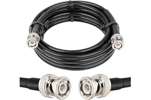 MOOKEERF RG8X BNC Male to BNC Male Coaxial Cable 15FT 50 ohm Ultra Low Loss for Antenna, RF Radio, Modem, Oscilloscope, Spectrum, Analyzer, Signal Generator