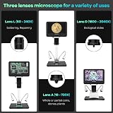 Andonstar AD246S-M HDMI Digital Microscope 2000x 7in LCD 3 Lenses UHD 2160P view 2