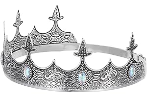 GALPADA Adjustable Metal Party Crown Hairband for Women and Men, Rhinestone Bridal Tiara Headpiece, Birthday
