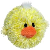 Pet Lou 4 Inch EZ Squeaky Chick, Beige, Small | Stuffing-Free Soft Plush Toy, Durable &amp; Bouncy Ball, Floats in Water, For Small &amp; Medium Dogs