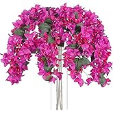 IPOPU 4PCS Bougainvillea Artificial Flowers 42" Long Stem Faux Silk Bougainvillea Flowers Fake Flowers Branches for Wedding Centerpieces Home Garden Arch Wall Decorations (Fuchsia Mixed)