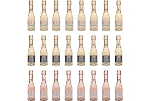 VINADA - Crispy Chardonnay, Sparkling Gold, Rosé Mini Variety Pack - Zero Alcohol Wine - 200 ml (24 Glass Bottles)