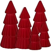 Red Christmas Decorations Indoor- Set of 5 Velvet Red Christmas Trees - Tabletop Christmas Decor Xmas Table Decorations for Mantel Home Decor
