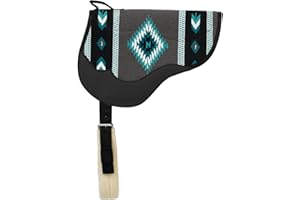 Weaver Leather Wool Blanket Top Bareback Pad, Gray/Turquoise