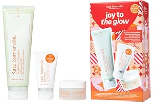 Kate Somerville Joy to the Glow ExfoliKate Set - ExfoliKate Cleanser, Intensive Treatment, & Glow Moisturizer, 3-Piece Facial Skincare Set