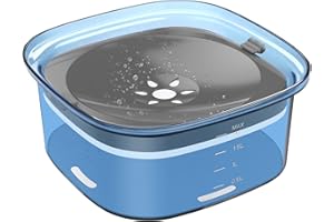 Decflow 2L Dog Water Bowl, Large Capacity Spill Proof Dog Bowl, Anti-Choking No Spill Water Bowl with Slow Water Feeder, Vehicle Carried Travel Water Bowl for Dogs, Cats & Pets.