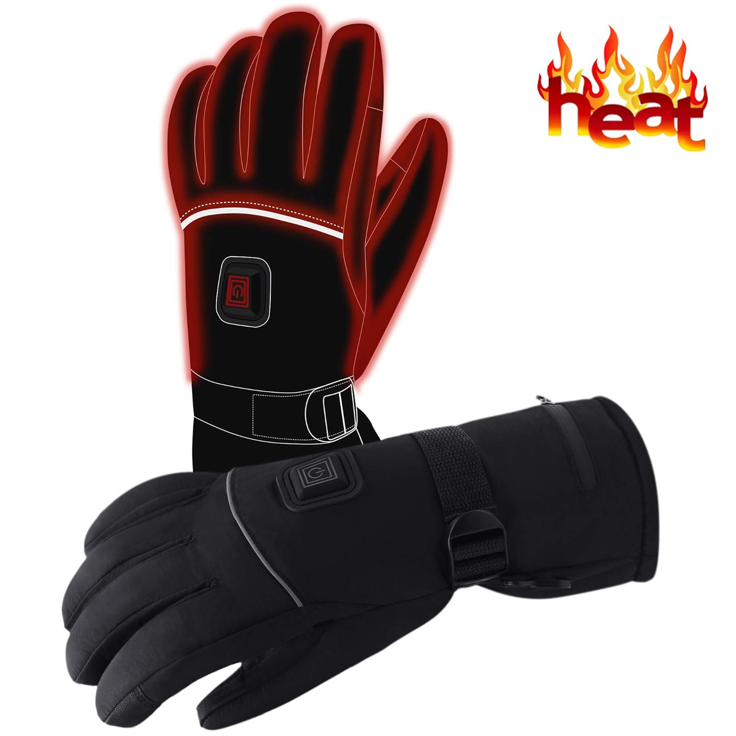 Battery heated gloves