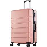 OLIXIS 28 Inch Luggage, Hardside Checked Suitcase with Spinner Wheels, Lightweight ABS Hard Shell Travel Luggage, TSA Approved Lock, Expandable Large Suitcase for Business & Travel–Pink