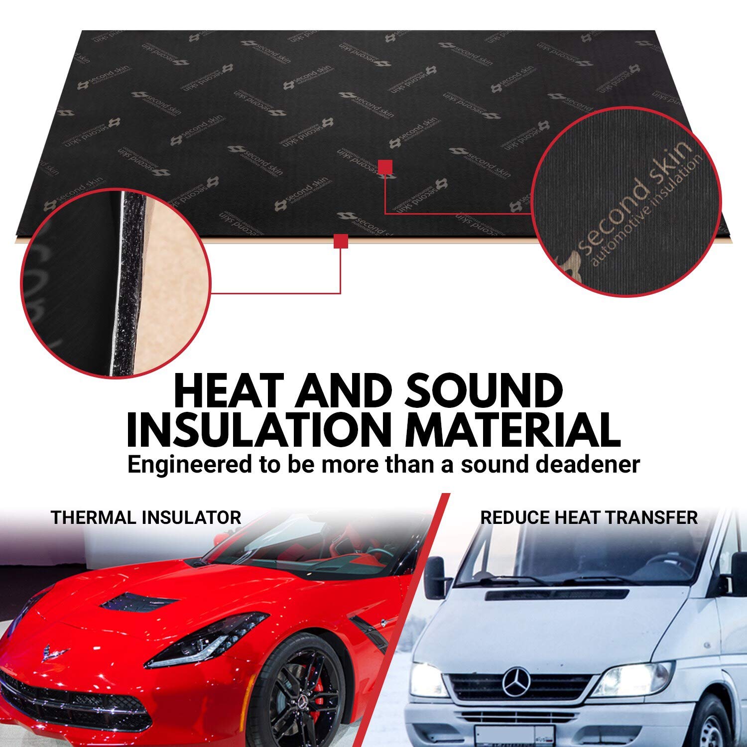 Second Skin Damplifier Pro Premium Car Sound Deadening Material (2mm) Butyl Rubber Auto Sound
