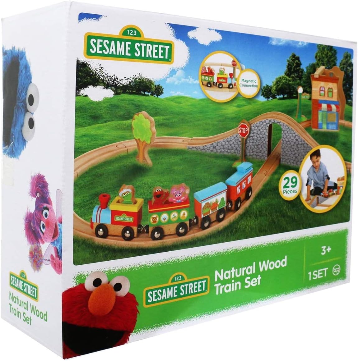 sesame street wooden train set