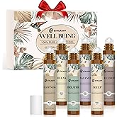 Essential Oils Roll On Set - Valentines Day Gifts for Her Mom Wife, (Relax, Sleep, Breathe, Focus on) Aromatherapy Oil with Roller Ball, Essential Oils for Skin - Self Care Gift for Women