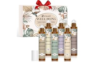 Essential Oils Roll On Set 6 Pack -(Relax, Sleep, Balance,Breathe, Focus on, Happiness) Aromatherapy Oil with Roller Ball,Ess