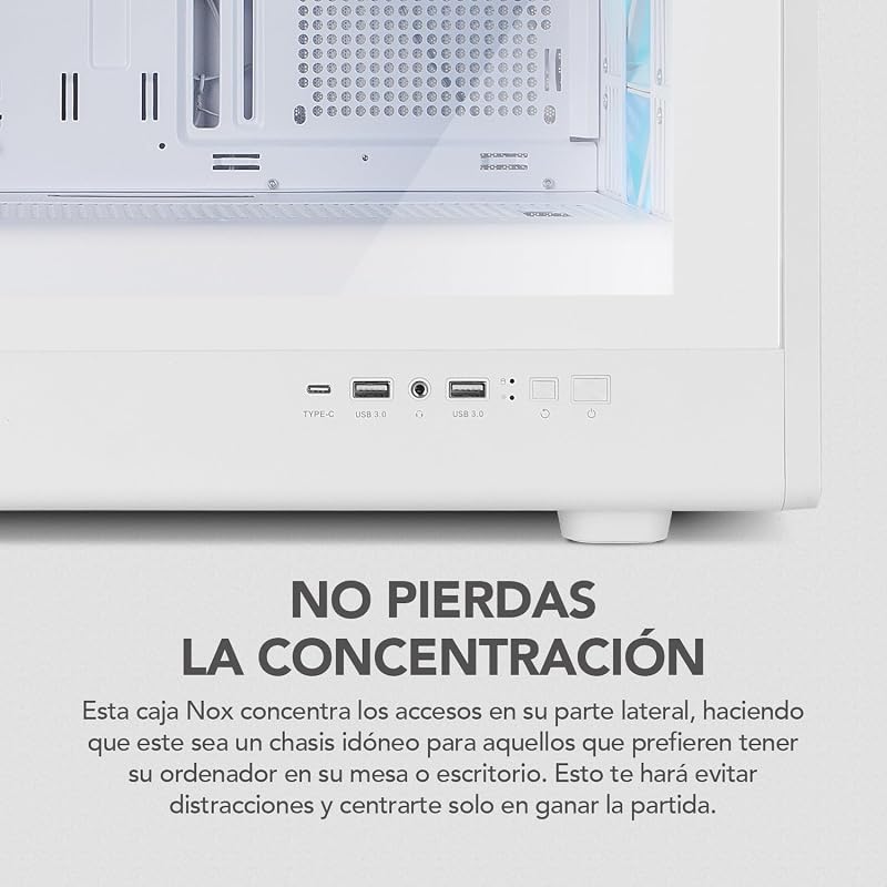 Hummer Aero – ATX Mid-Tower |M-ATX | O ITX inclui 4 ventoinhas ARGB PWM de 140mm, malha frontal, lado de vidro temperado, USB-C e USB 3.0, suporte a GPU de 420mm, filtro magnético, branco
