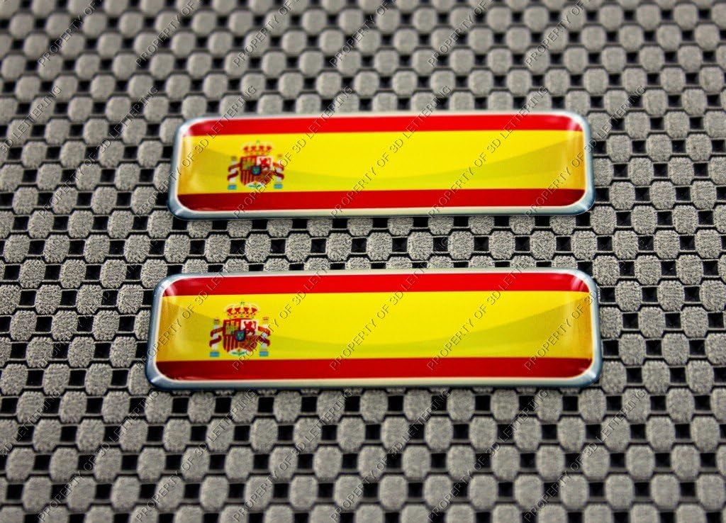 Spain Flag 3d Decal Sticker Set 2.3"x0.73"