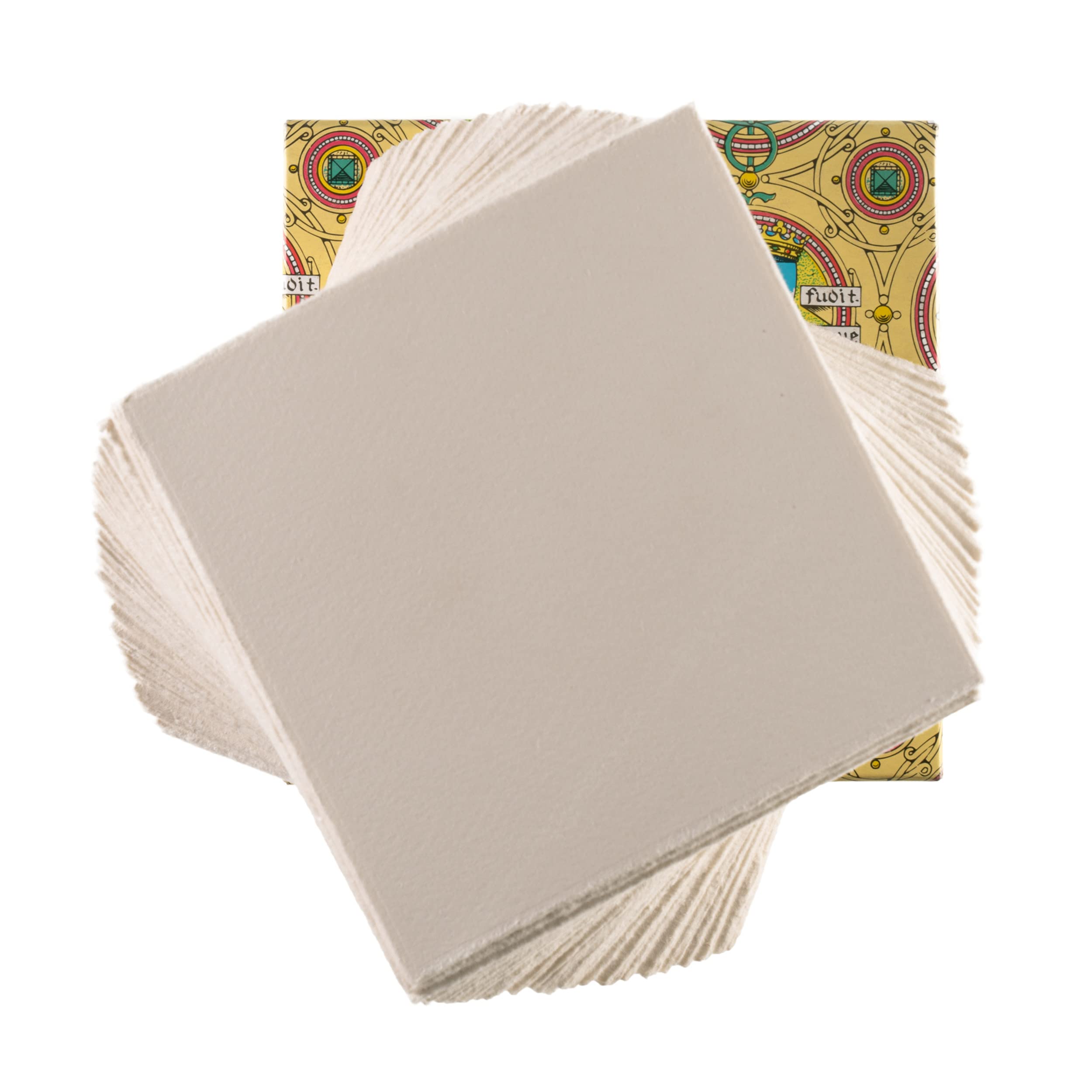 Fabriano Medioevalis 100 Square Single Cards - 4.7 x 4.7" - 12 x 12 cm - Suitable for Calligraphy and Watercolours