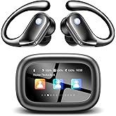 jaddsa Wireless Earbuds, ENC Noise Cancelling Ear Buds with Smart Touchscreen, Bluetooth 5.4 Headphones, Bass Stereo Sound Over-Ear Earbuds, 5 EQ Modes for Sports/Travel/Gym- Jet Black