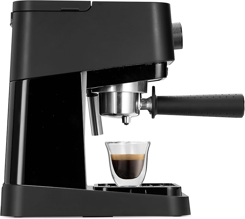 EC260.BK Macchina da Caffè Per Polvere o in Cialde E.S.E., Sistema Latte Manuale, Facile da usare, Serbatoio Estraibile da 1.1 L, Caldaia acciaio inox