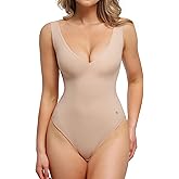 Popilush Body Suits for Women - Going Out Tank Tops - Plunge Deep V Neck Backless Sleeveless Tummy Control Shapewear Bodysuit
