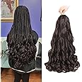 conrora French Curly Braiding Hair 24 Inch - Pre Stretched Bouncy Braiding Hair- Loose Wavy Braiding Hair Synthetic Hair Extensions For Black Women (24 inch 2 packs 4#)