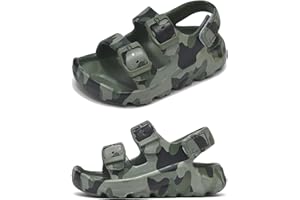 Nedaan Boys Girls Toddler Little Kid Sandals Buckle Adjustable Water Sandal With Hook Loop Back Strap(Toddler 5-Little Kid 12)