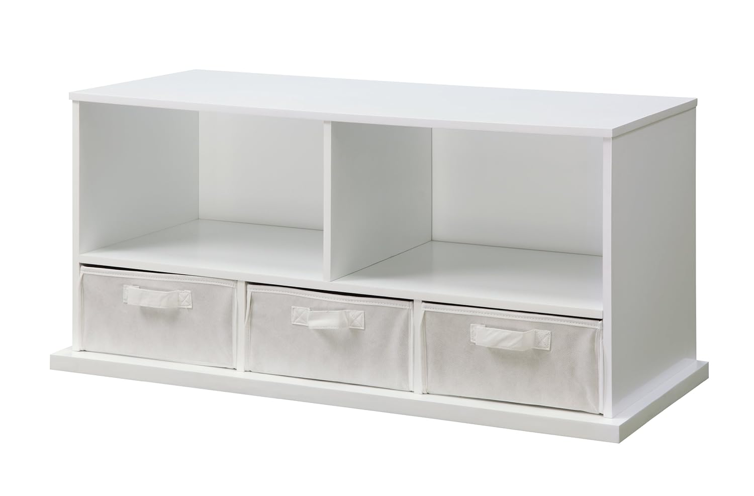 Stackable 5 Shelf Storage Organizing Cubby with 3 Fabric Baskets